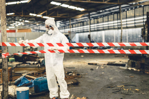 Professional Biohazard Cleanup technician working in Allendale, NJ